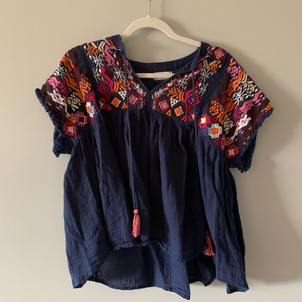 Altar’d State Embroidered Top with Tassles